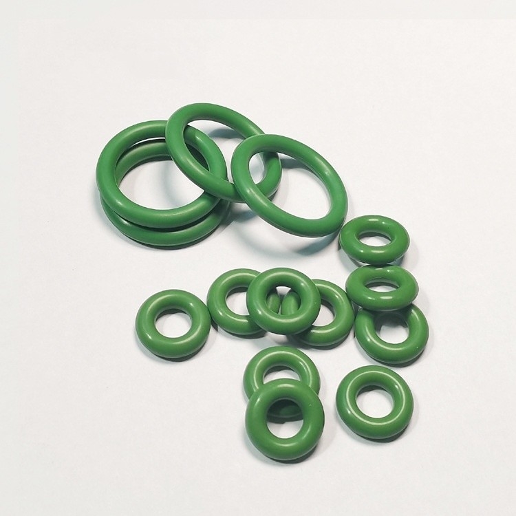 حلقه O-Ring رنگ سبز فلورین لاستیکی مقاوم به دمای سایز سفارشی برای مهر و موم خودرو