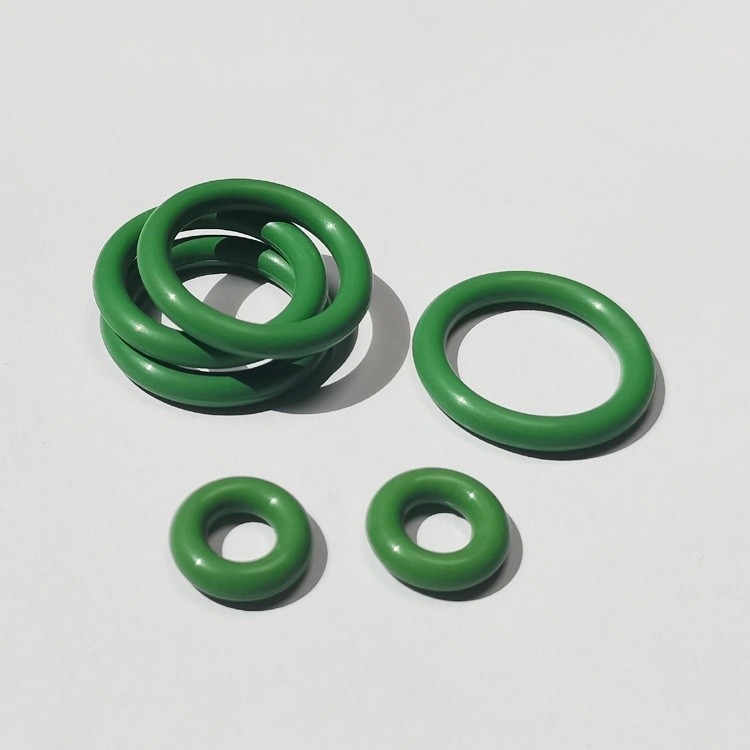 حلقه O-Ring رنگ سبز فلورین لاستیکی مقاوم به دمای سایز سفارشی برای مهر و موم خودرو
