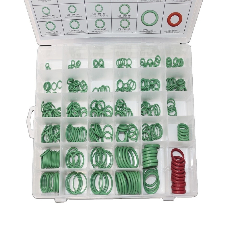 رنگ سبز NBR ماشین تهویه مطبوع کیت های O-ring 270pcs 18 اندازه شکل نقاشی 3D / 2D