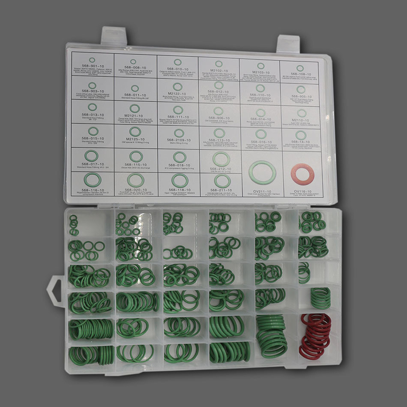 رنگ سبز NBR ماشین تهویه مطبوع کیت های O-ring 270pcs 18 اندازه شکل نقاشی 3D / 2D