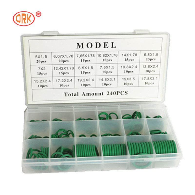 240pcs سبز NBR ماشین تهویه مطبوع کیت O-Ring 16 اندازه برای اندازه های مختلف مهر